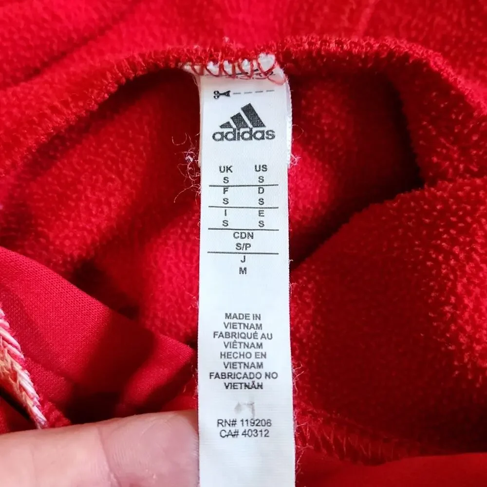 Adidas‎ Men's Tech Fleece Red & White Hoddie Size SM Athleisure Gorpcore Casual